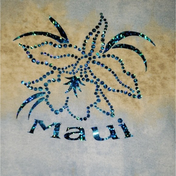 Girls Large"Maui" T-shirt. Light blue/tan. Excellent Condition. So cute! - Picture 3 of 4